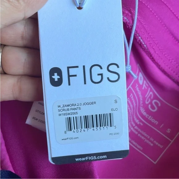 BNWT Size Small Electric Orchid Figs Zamora Joggers - Picture 5 of 6